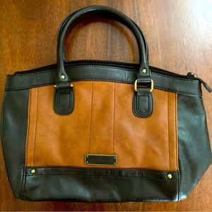 Tignanello purse in caramel and chocolate browns